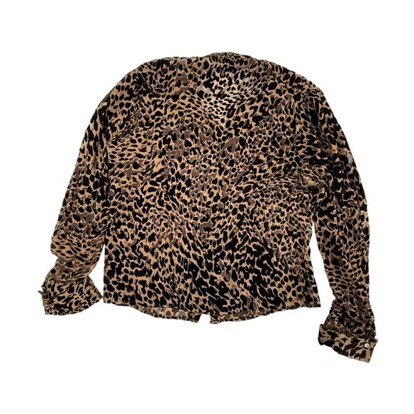 Laura Ashley Burnout Velvet Silk Blend Blouse Size 6 Flip Cuffs Goth Y2K - Picture 3 of 11